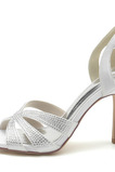 Letné saténové vysoké podpätky vznešené Elegantné banketové vysoké podpätky Svadobné plesové dámske topánky